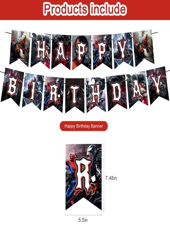 karg 𝘝𝘦𝘯𝘰𝘮 Birthday Decorations 𝘝𝘦𝘯𝘰𝘮 3 Party Supplies Include Happy Birthday Banner, Cake Topper and Cupcake Toppers, Balloons for Kids Party Decor - Image 2